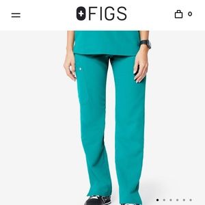 Brand new Figs Kade pants in teal